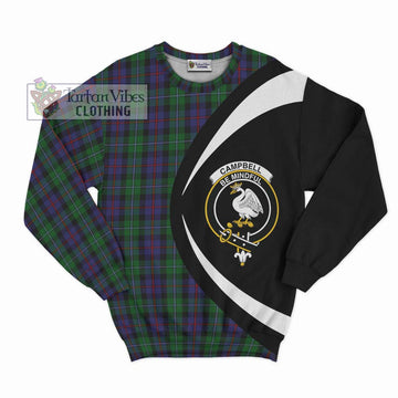 Campbell of Cawdor Tartan Sweatshirt with Family Crest Circle Style