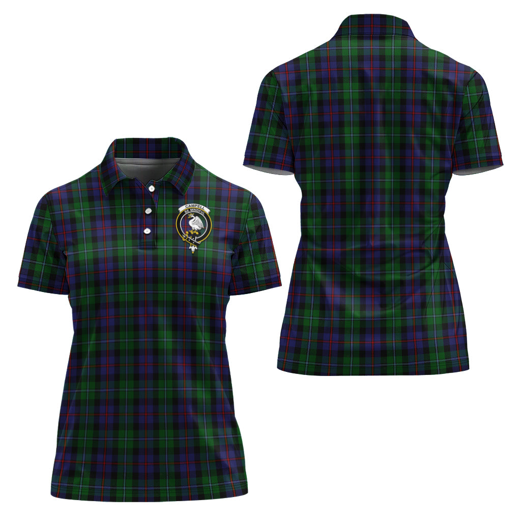 Campbell of Cawdor Tartan Polo Shirt with Family Crest For Women Women - Tartan Vibes Clothing