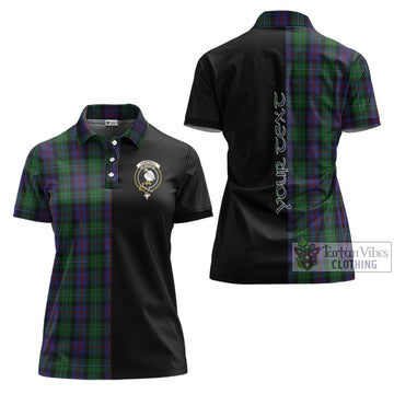 Campbell of Cawdor Tartan Women's Polo Shirt with Family Crest and Half Of Me Style