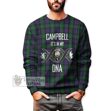 Campbell of Cawdor Tartan Sweatshirt with Family Crest DNA In Me Style