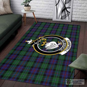 Campbell of Cawdor Tartan Area Rug with Family Crest