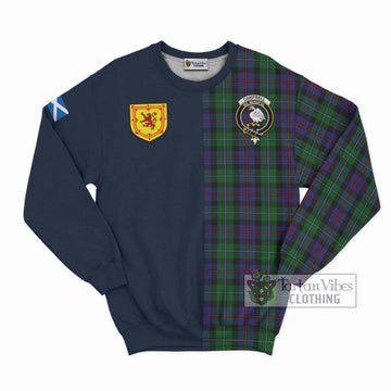 Campbell of Cawdor Tartan Sweatshirt Alba with Scottish Lion Royal Arm Half Style