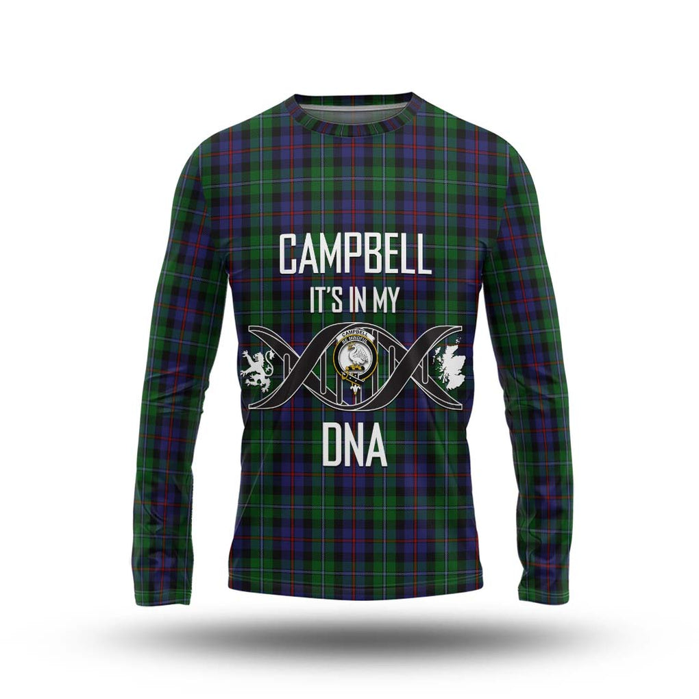 Campbell of Cawdor Tartan Long Sleeve T-Shirt with Family Crest DNA In Me Style Unisex - Tartanvibesclothing Shop