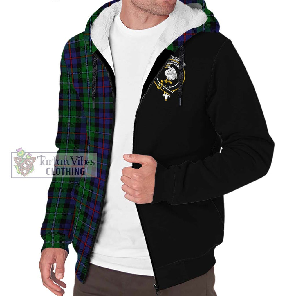 Campbell of Cawdor Tartan Sherpa Hoodie with Family Crest and Half Of Me Style Unisex S - Tartanvibesclothing Shop