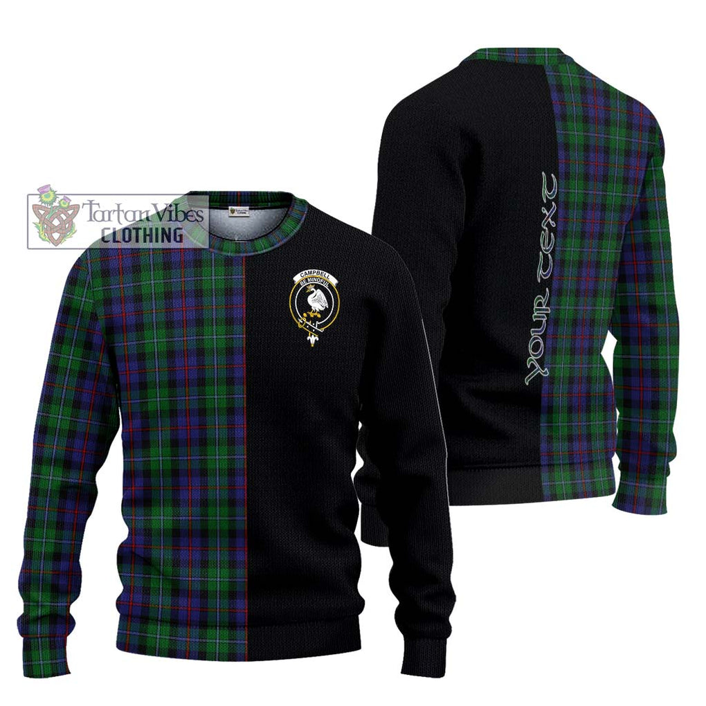 Campbell of Cawdor Tartan Knitted Sweater with Family Crest and Half Of Me Style Unisex - Tartanvibesclothing Shop