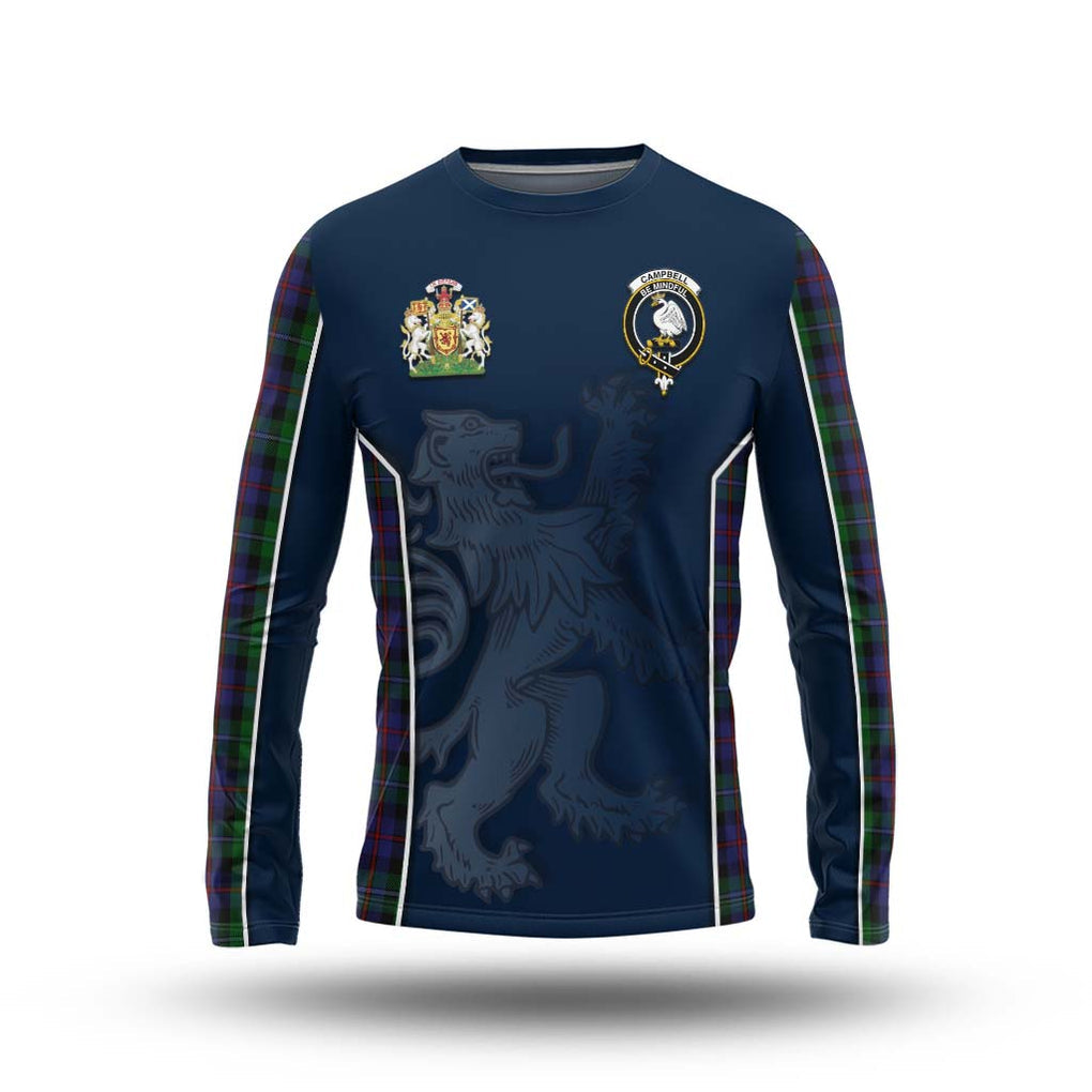 Campbell of Cawdor Tartan Long Sleeve T-Shirt with Family Crest and Lion Rampant Vibes Sport Style Unisex - Tartan Vibes Clothing