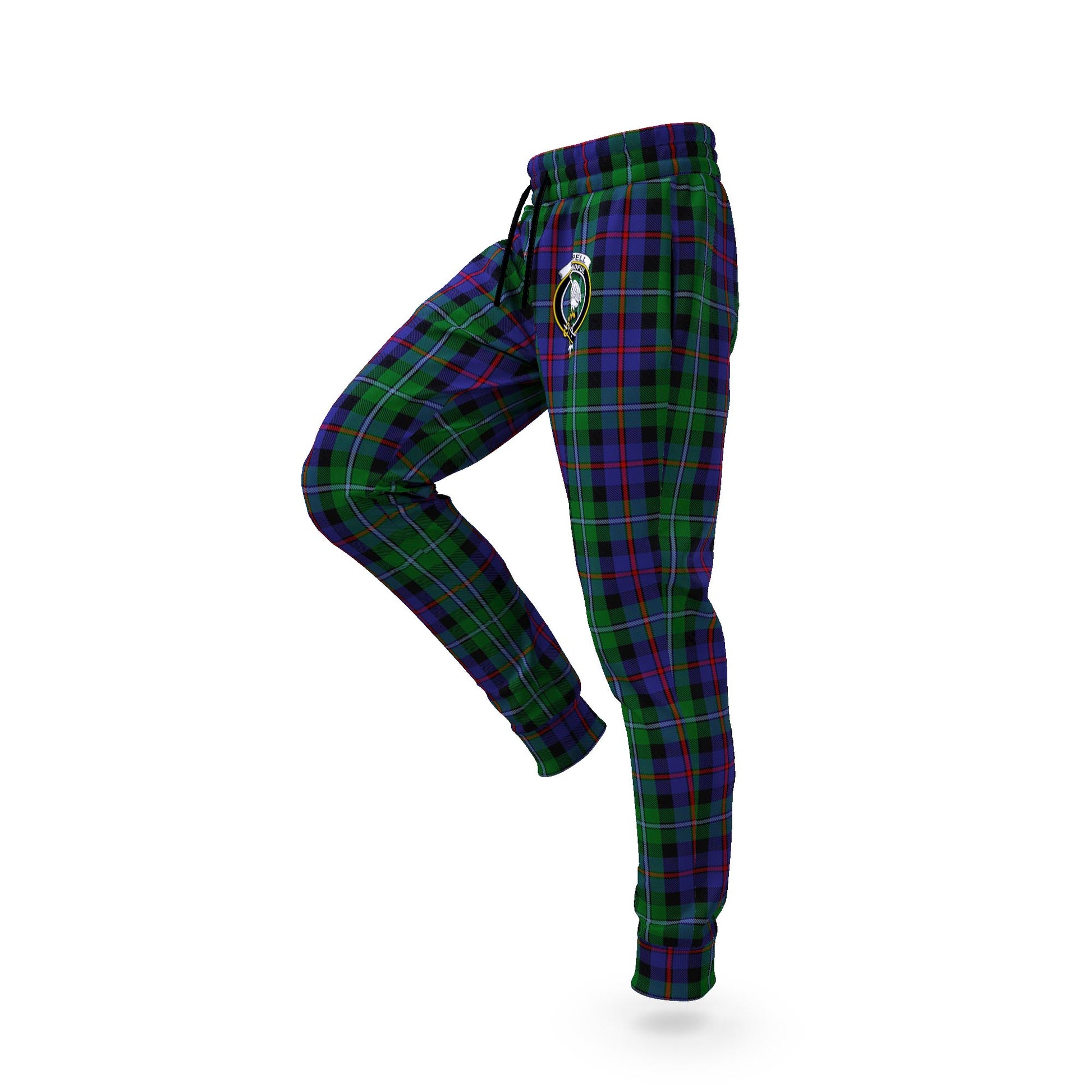 Campbell of Cawdor Tartan Joggers Pants with Family Crest S - Tartanvibesclothing