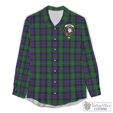 Campbell of Cawdor Tartan Womens Casual Shirt with Family Crest