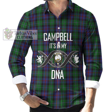 Campbell of Cawdor Tartan Long Sleeve Button Shirt with Family Crest DNA In Me Style