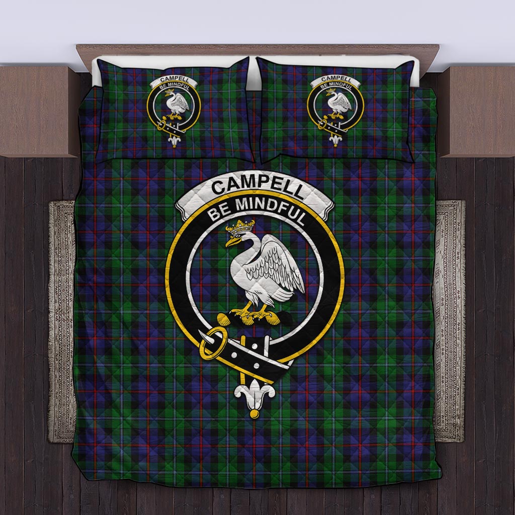 Campbell of Cawdor Tartan Quilt Bed Set with Family Crest Twin - Tartan Vibes Clothing