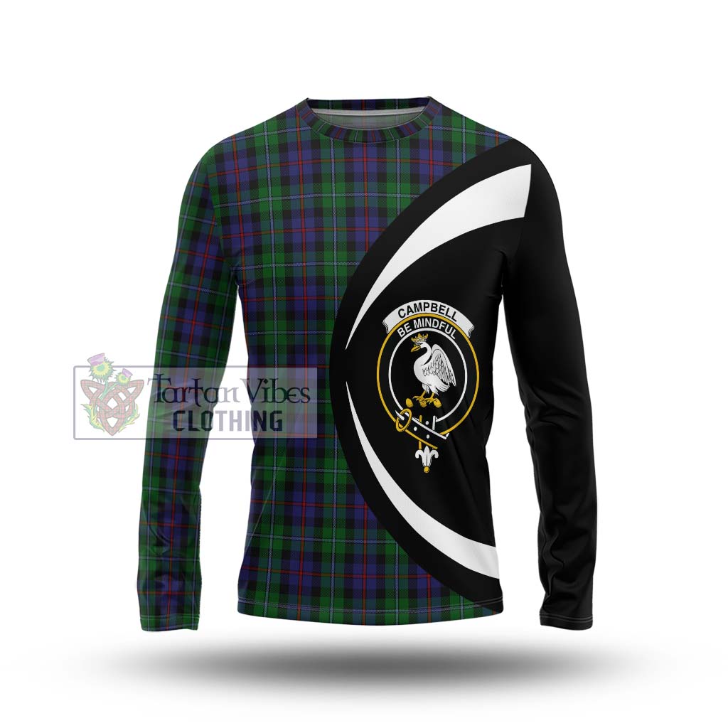 Campbell of Cawdor Tartan Long Sleeve T-Shirt with Family Crest Circle Style Unisex - Tartan Vibes Clothing