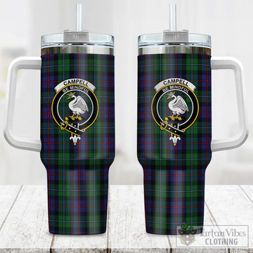 Campbell of Cawdor Tartan and Family Crest Tumbler with Handle