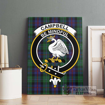 Campbell of Cawdor Tartan Canvas Print Wall Art with Family Crest