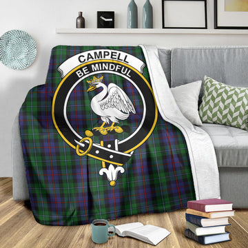 Campbell of Cawdor Tartan Blanket with Family Crest