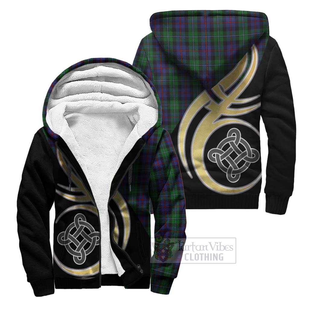 Campbell of Cawdor Tartan Sherpa Hoodie with Family Crest and Celtic Symbol Style Unisex S - Tartan Vibes Clothing