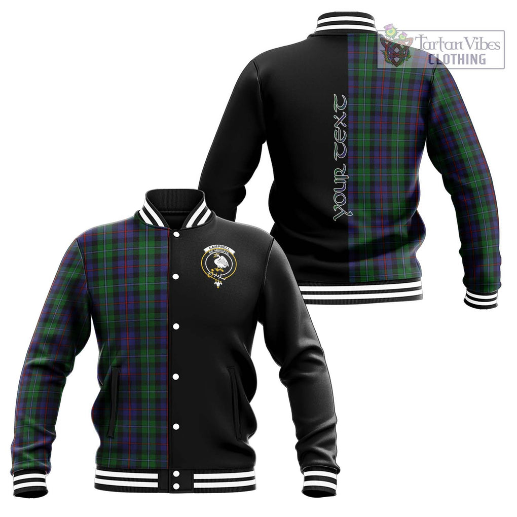 Campbell of Cawdor Tartan Baseball Jacket with Family Crest and Half Of Me Style Unisex - Tartanvibesclothing Shop