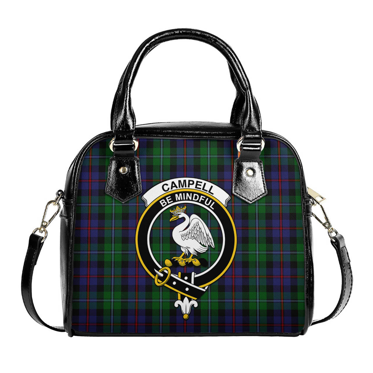 Campbell of Cawdor Tartan Shoulder Handbags with Family Crest One Size 6*25*22 cm - Tartanvibesclothing