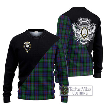 Campbell of Cawdor Tartan Ugly Sweater with Family Crest and Military Logo Style