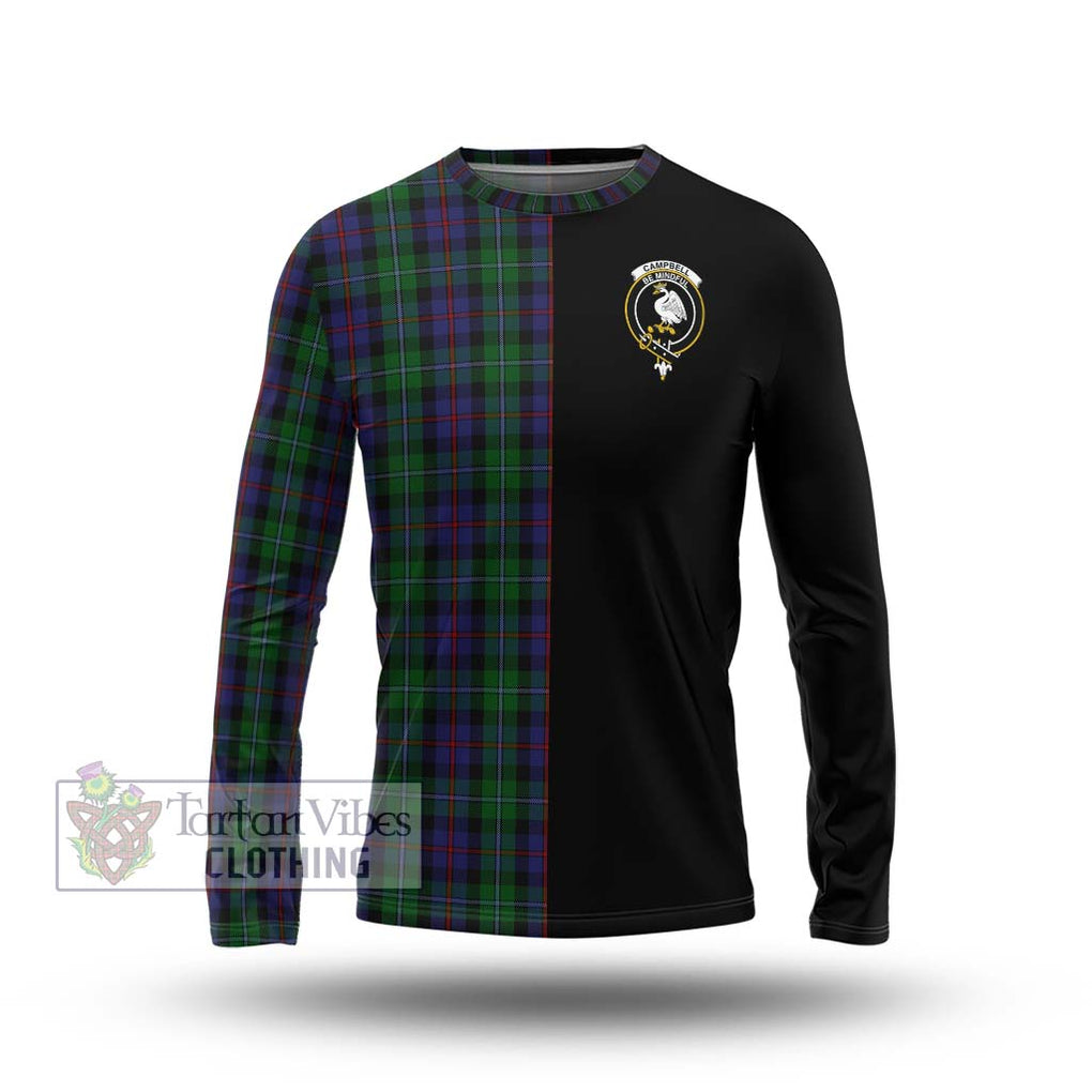 Campbell of Cawdor Tartan Long Sleeve T-Shirt with Family Crest and Half Of Me Style Unisex - Tartanvibesclothing Shop