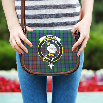 Campbell of Cawdor Tartan Saddle Bag with Family Crest