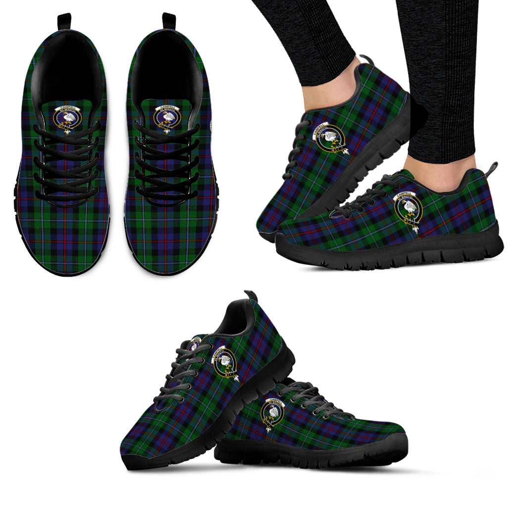 Campbell of Cawdor Tartan Sneakers with Family Crest - Tartan Vibes Clothing