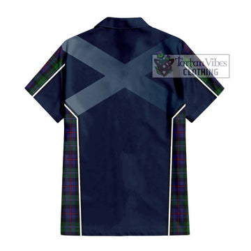 Campbell of Cawdor Tartan Short Sleeve Button Shirt with Family Crest and Lion Rampant Vibes Sport Style