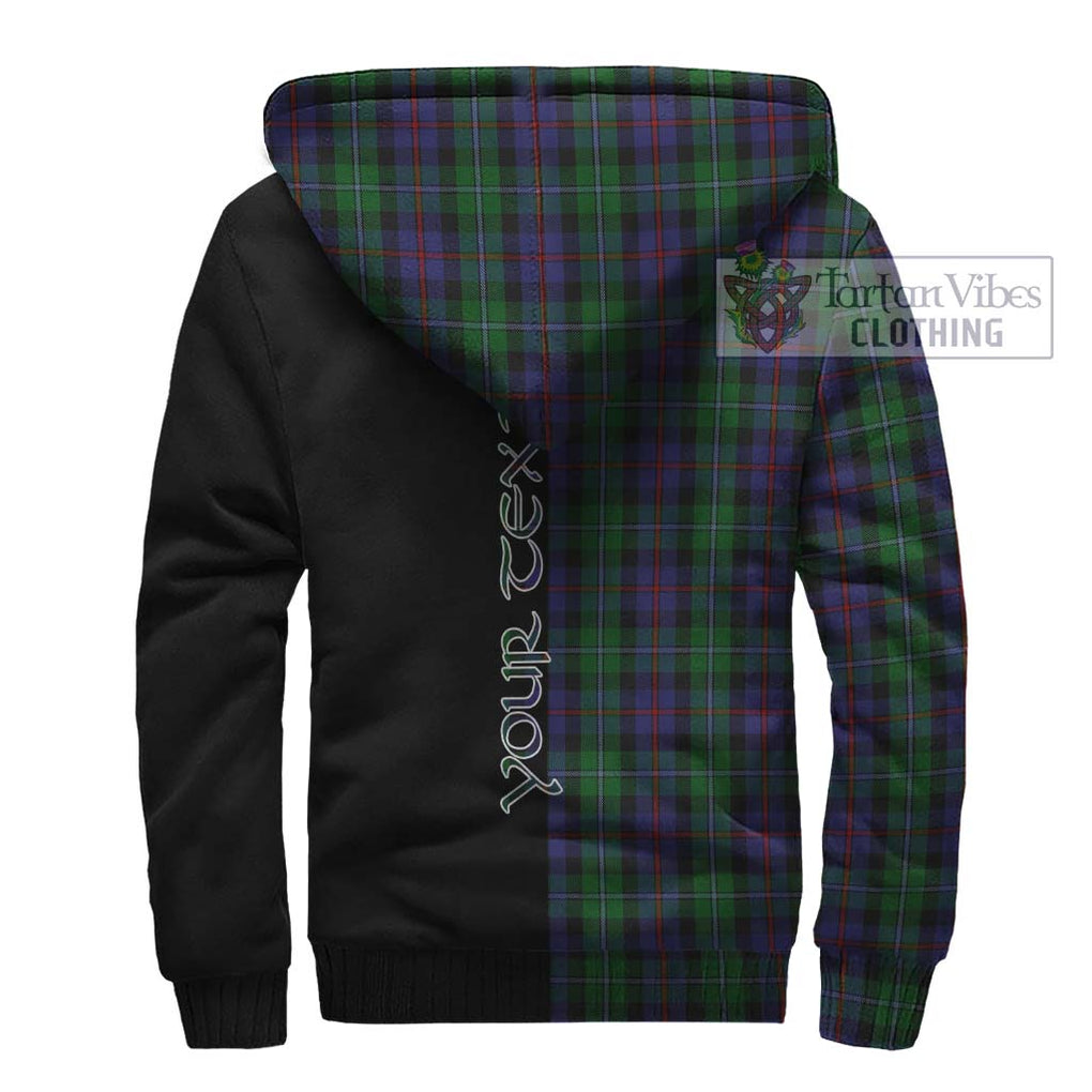 Campbell of Cawdor Tartan Sherpa Hoodie with Family Crest and Half Of Me Style - Tartanvibesclothing Shop