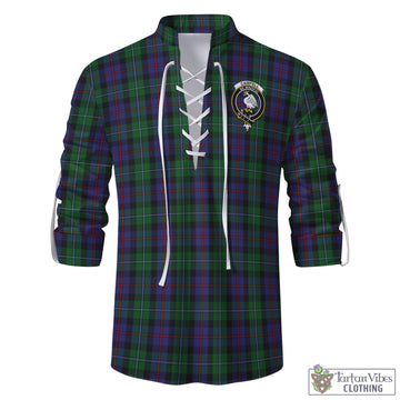 Campbell of Cawdor Tartan Men's Scottish Traditional Jacobite Ghillie Kilt Shirt with Family Crest