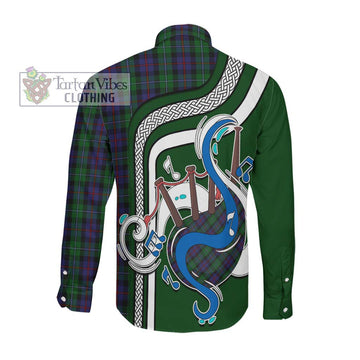 Campbell of Cawdor Tartan Long Sleeve Button Shirt with Epic Bagpipe Style