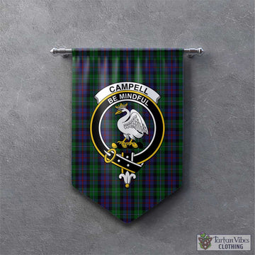 Campbell of Cawdor Tartan Gonfalon, Tartan Banner with Family Crest