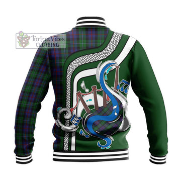 Campbell of Cawdor Tartan Baseball Jacket with Epic Bagpipe Style