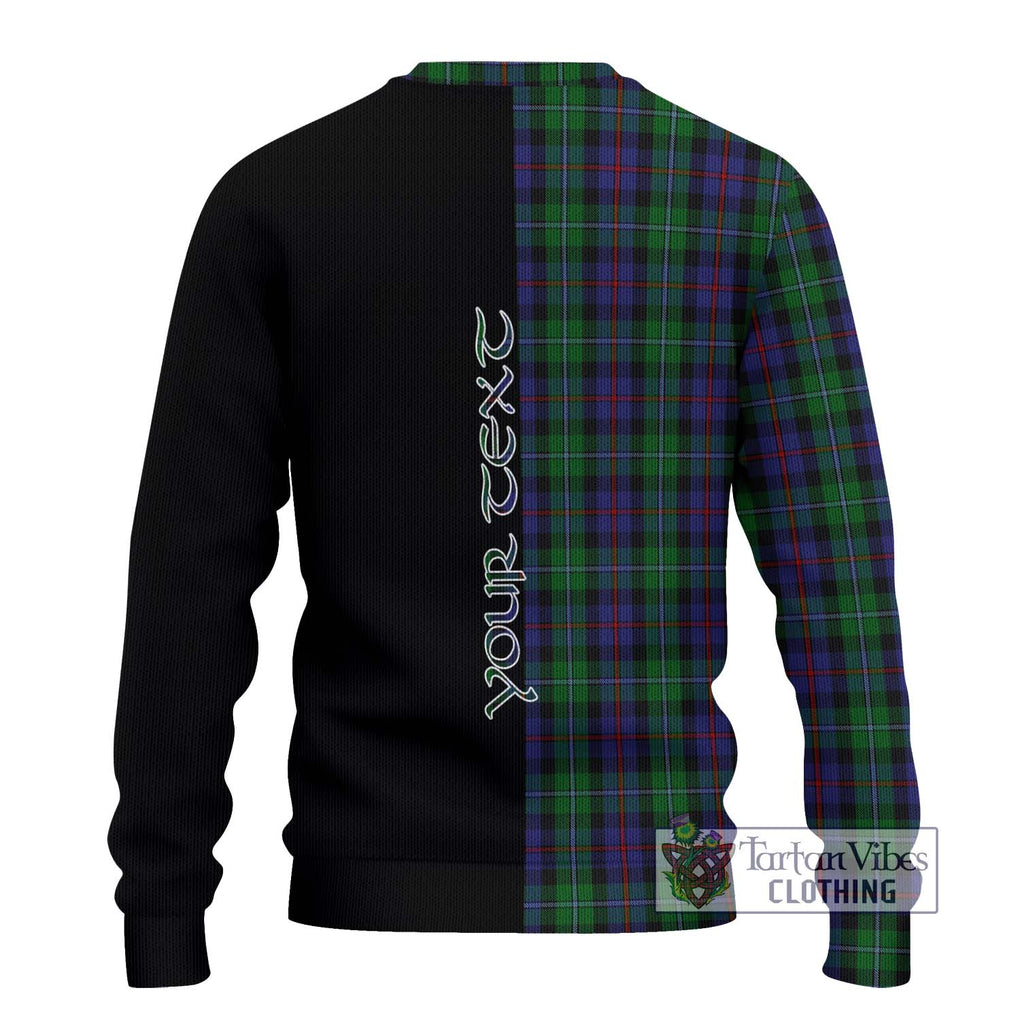 Campbell of Cawdor Tartan Knitted Sweater with Family Crest and Half Of Me Style - Tartanvibesclothing Shop