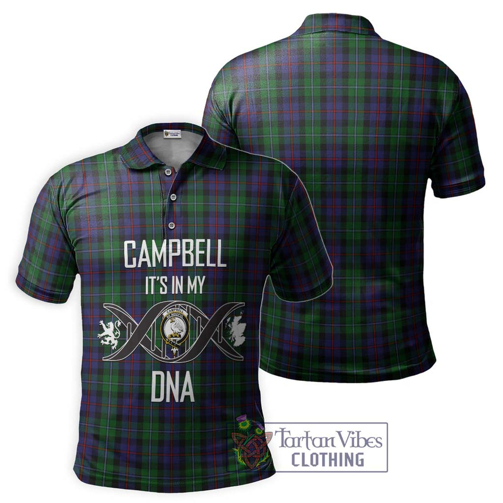 Campbell of Cawdor Tartan Polo Shirt with Family Crest DNA In Me Style - Tartanvibesclothing Shop