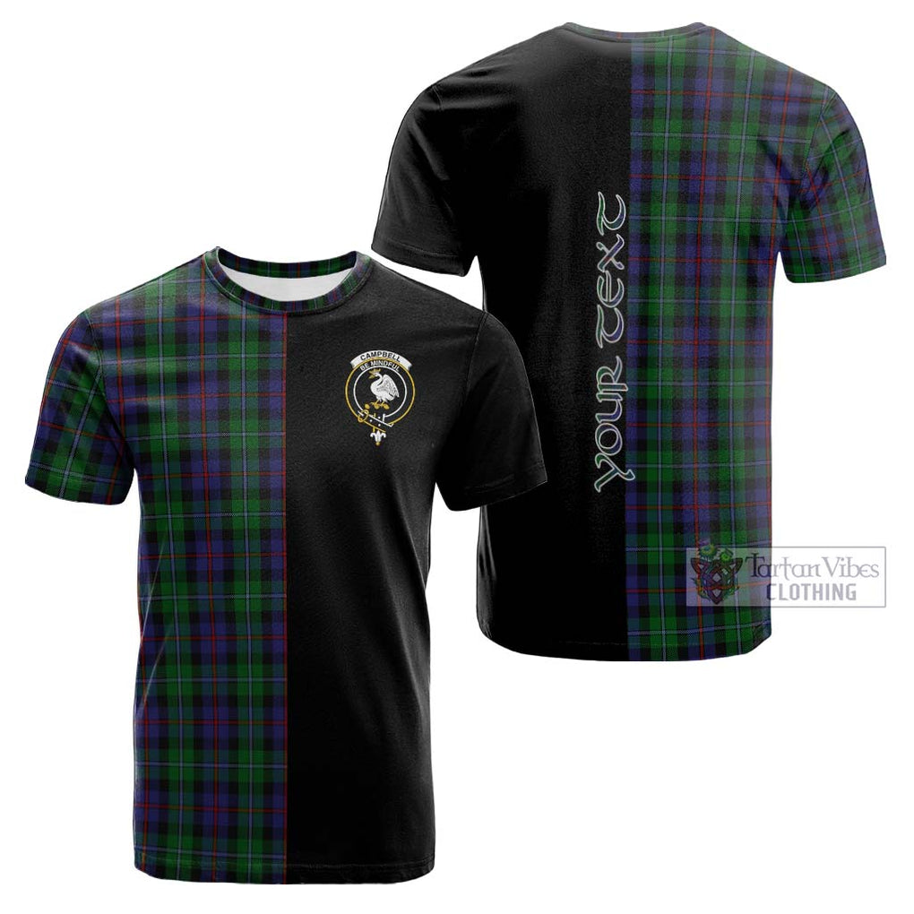 Tartan Vibes Clothing Campbell of Cawdor Tartan Cotton T-shirt with Family Crest and Half Of Me Style