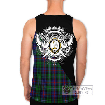 Campbell of Cawdor Tartan Men's Tank Top with Family Crest and Military Logo Style