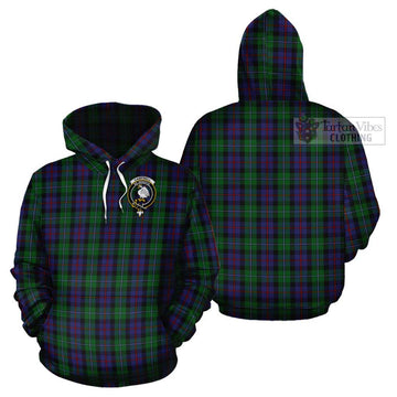 Campbell of Cawdor Tartan Cotton Hoodie with Family Crest