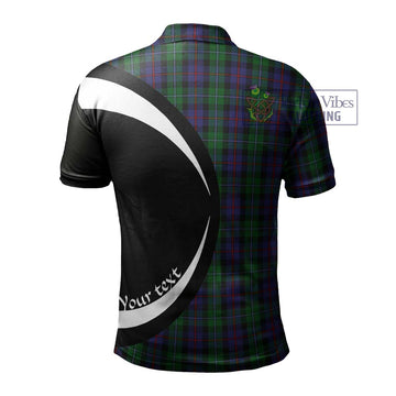 Campbell of Cawdor Tartan Men's Polo Shirt with Family Crest Circle Style