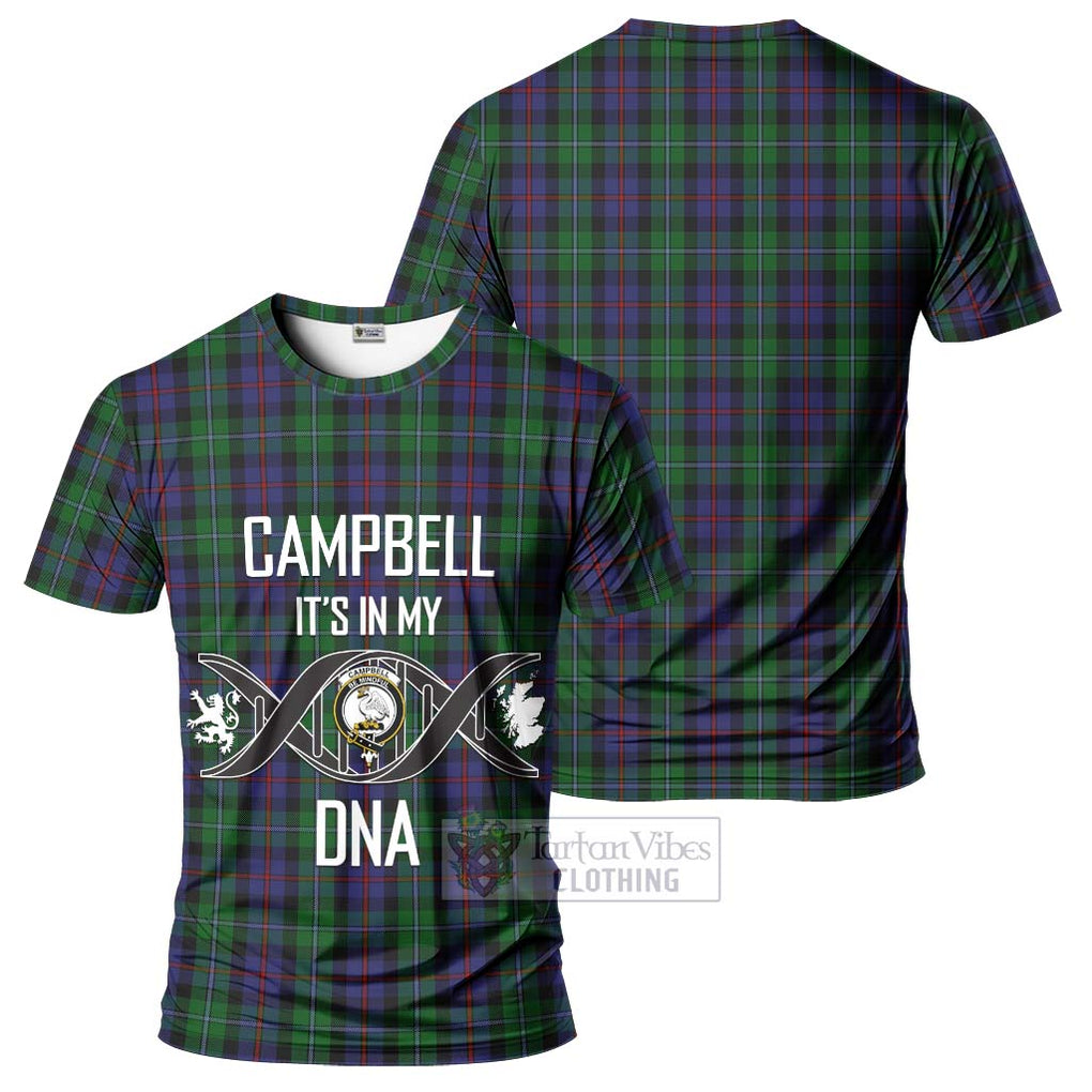 Campbell of Cawdor Tartan T-Shirt with Family Crest DNA In Me Style - Tartan Vibes Clothing