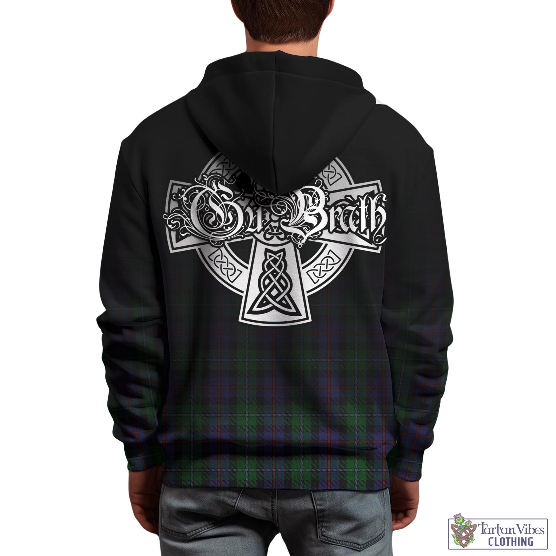 Tartan Vibes Clothing Campbell of Cawdor Tartan Hoodie Featuring Alba Gu Brath Family Crest Celtic Inspired