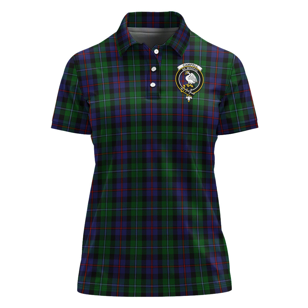 Campbell of Cawdor Tartan Polo Shirt with Family Crest For Women - Tartan Vibes Clothing