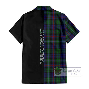 Campbell of Cawdor Tartan Short Sleeve Button Shirt with Family Crest and Half Of Me Style