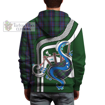 Campbell of Cawdor Tartan Hoodie with Epic Bagpipe Style