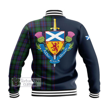 Campbell of Cawdor Tartan Baseball Jacket with Scottish Lion Royal Arm Half Style