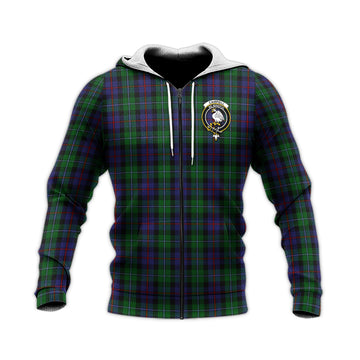Campbell of Cawdor Tartan Knitted Hoodie with Family Crest