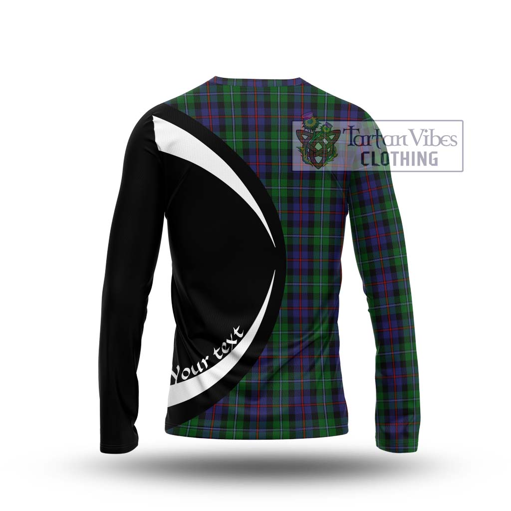 Campbell of Cawdor Tartan Long Sleeve T-Shirt with Family Crest Circle Style - Tartan Vibes Clothing