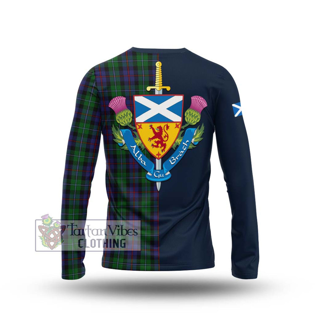 Tartan Vibes Clothing Campbell of Cawdor Tartan Long Sleeve T-Shirt with Scottish Lion Royal Arm Half Style