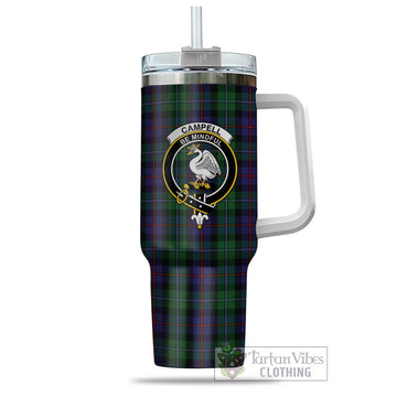Campbell of Cawdor Tartan and Family Crest Tumbler with Handle