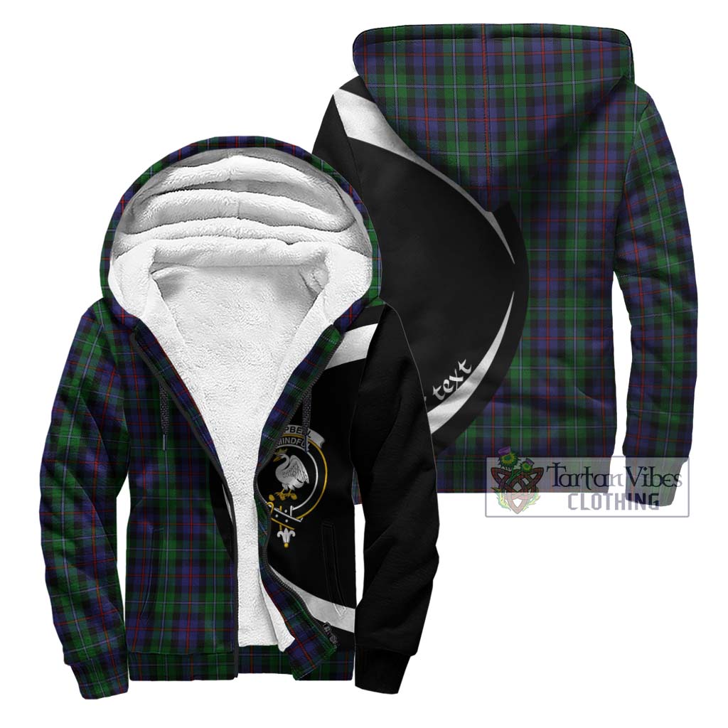 Campbell of Cawdor Tartan Sherpa Hoodie with Family Crest Circle Style Unisex - Tartan Vibes Clothing