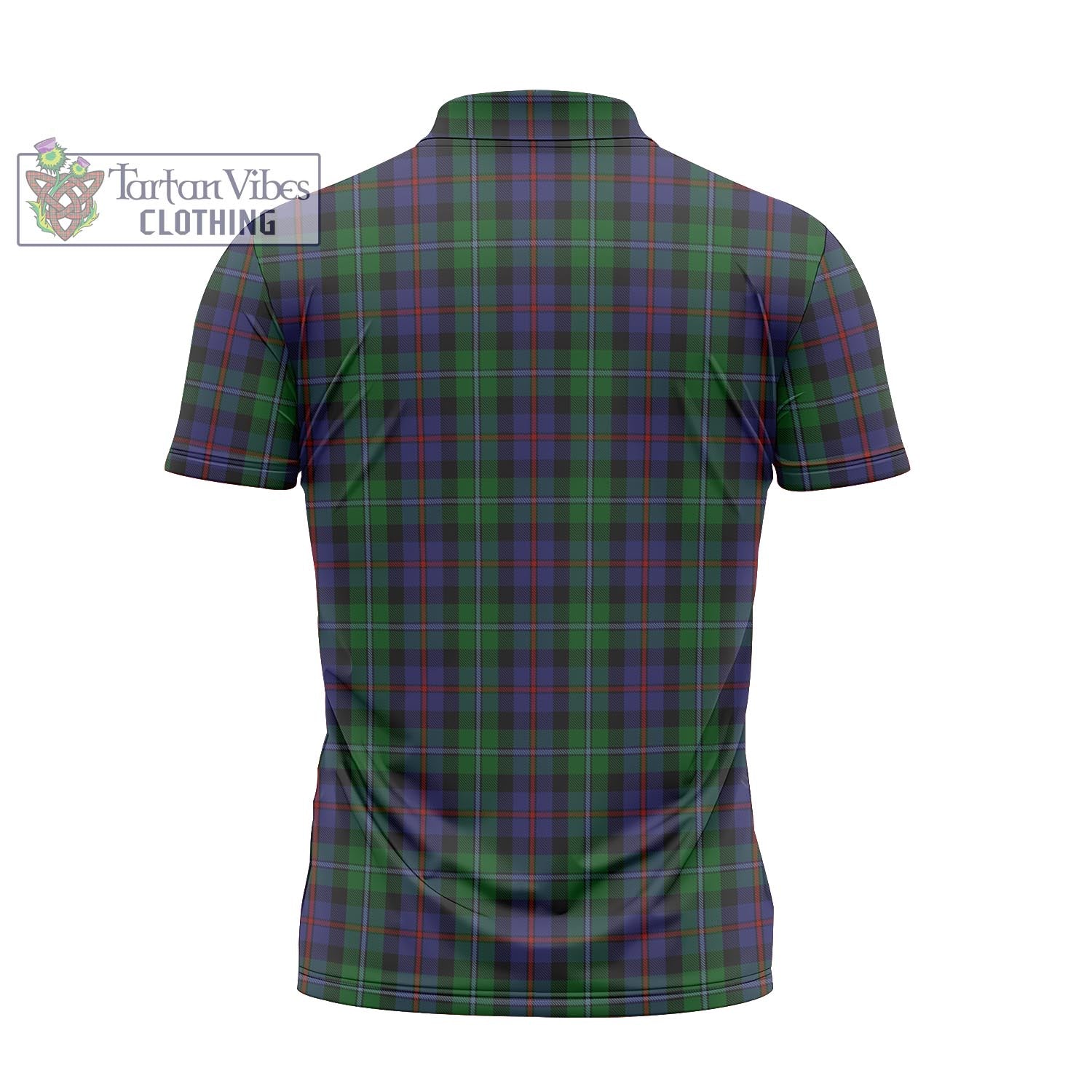 Tartan Vibes Clothing Campbell of Cawdor Tartan Zipper Polo Shirt with Family Crest