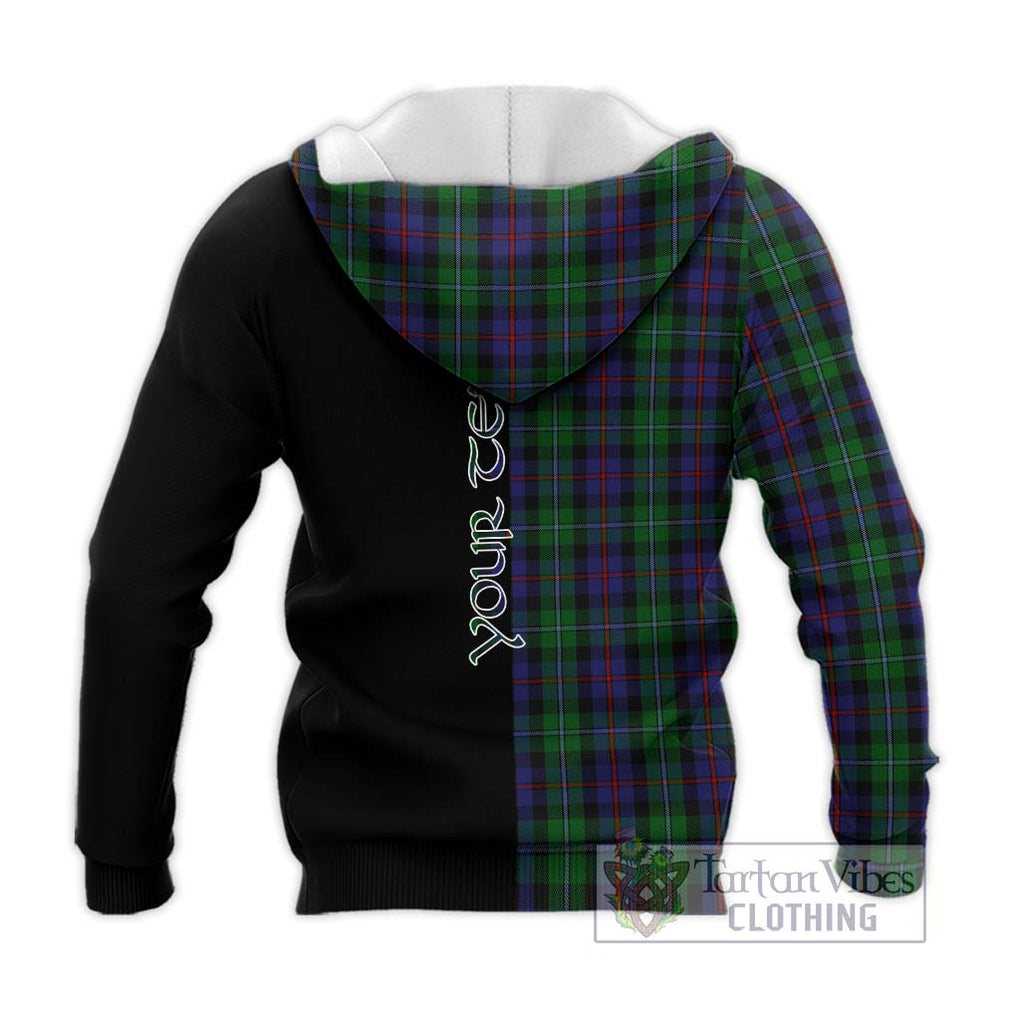 Campbell of Cawdor Tartan Knitted Hoodie with Family Crest and Half Of Me Style - Tartanvibesclothing Shop